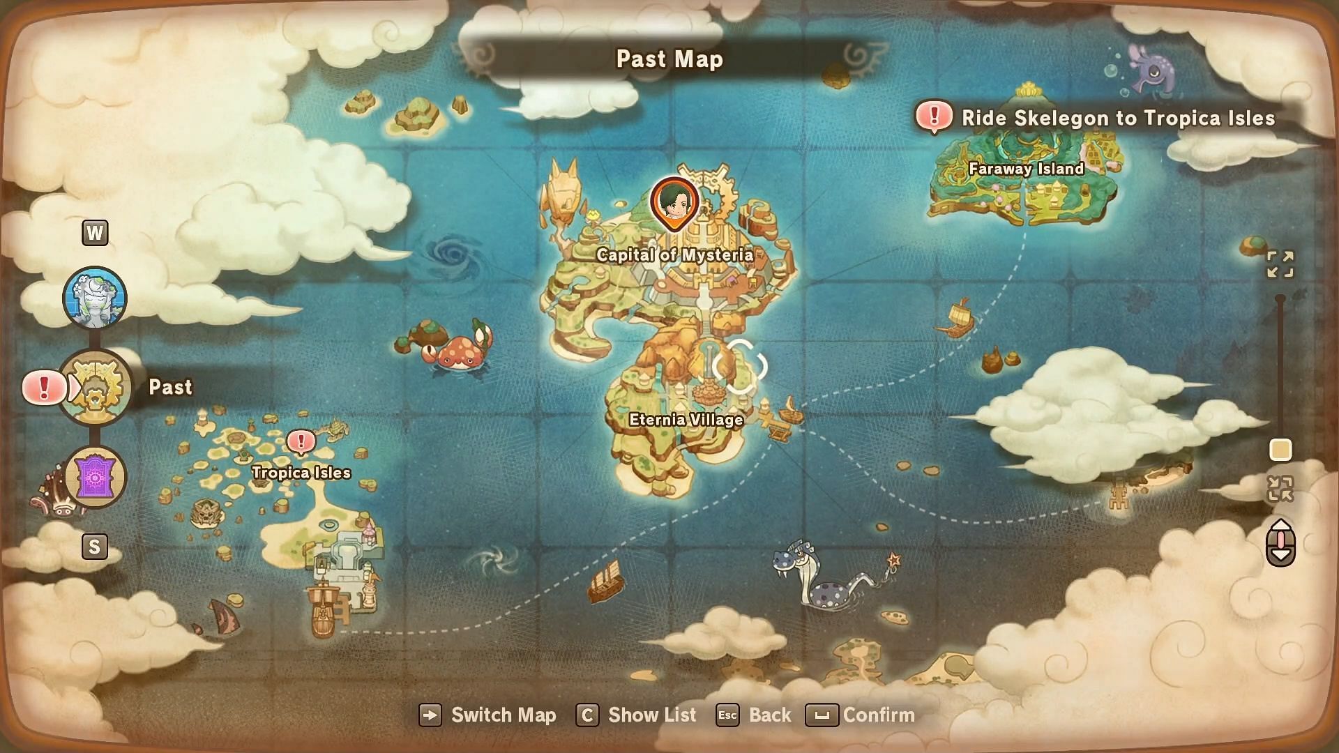 Island map in Fantasy Life i The Girl Who Steals Time (Image via LEVEL5 Inc)